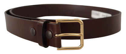 Dolce & Gabbana Elegant Black Leather Belt with Metal Buckle Dolce & Gabbana