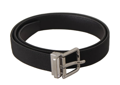 Dolce & Gabbana Elegant Black Leather Belt with Metal Buckle Dolce & Gabbana