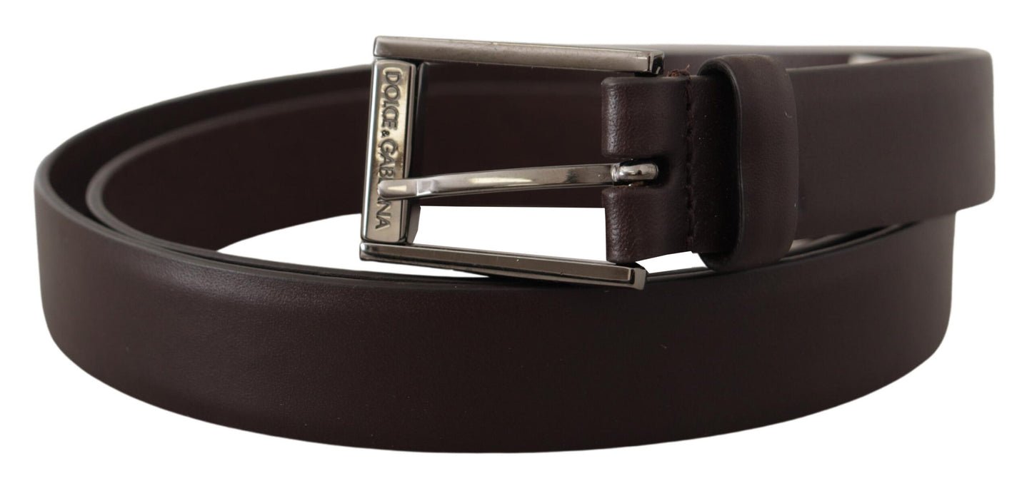 Dolce & Gabbana Elegant Dark Brown Leather Belt Dolce & Gabbana