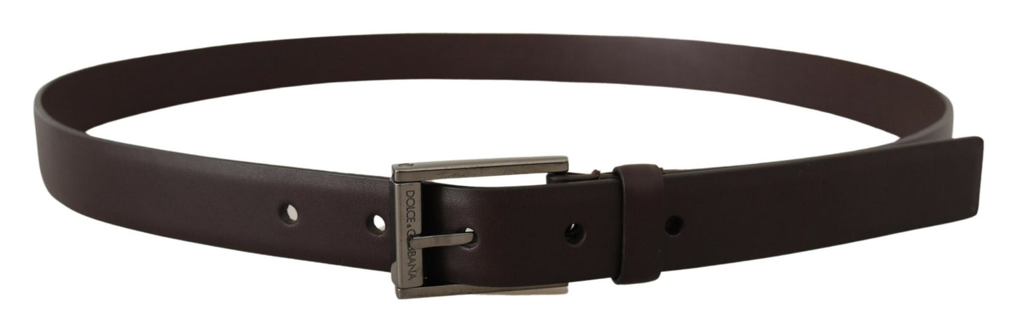 Dolce & Gabbana Elegant Dark Brown Leather Belt Dolce & Gabbana