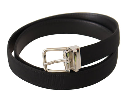 Dolce & Gabbana Elegant Black Canvas and Leather Belt Dolce & Gabbana