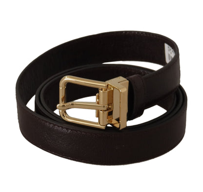 Dolce & Gabbana Elegant Leather Belt with Metal Buckle Dolce & Gabbana