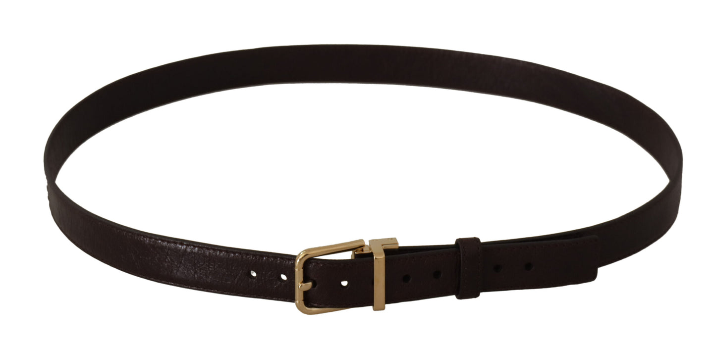 Dolce & Gabbana Elegant Leather Belt with Metal Buckle Dolce & Gabbana