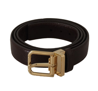 Dolce & Gabbana Elegant Leather Belt with Metal Buckle Dolce & Gabbana