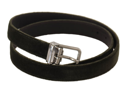 Dolce & Gabbana Elegant Velvet Leather Green Belt Dolce & Gabbana