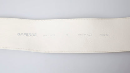 GF Ferre Chic Off White Snap Button Fashion Belt GF Ferre