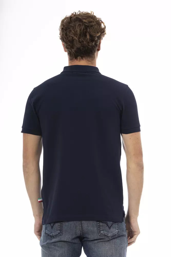 Baldinini Trend Blue Cotton Men Polo Baldinini Trend