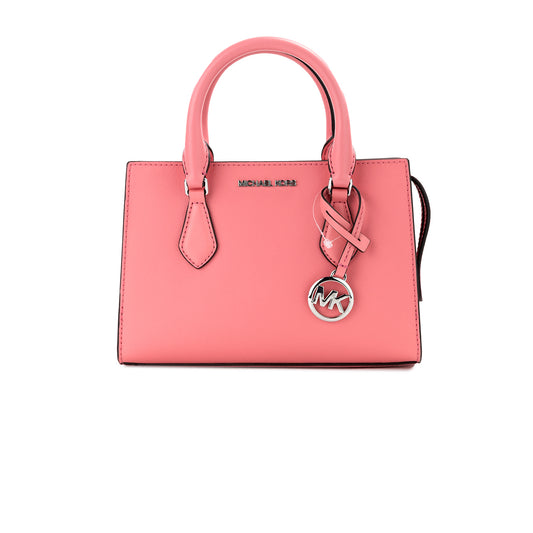 Michael Kors Sheila Small Tea Rose Vegan Leather Center Zip Satchel Purse Bag Michael Kors