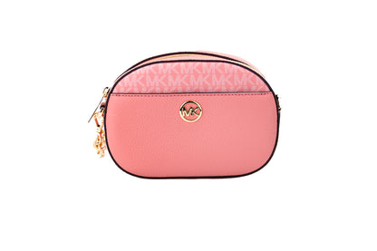 Michael Kors Jet Set Glam Tea Rose Leather Oval Crossbody Handbag Purse Michael Kors