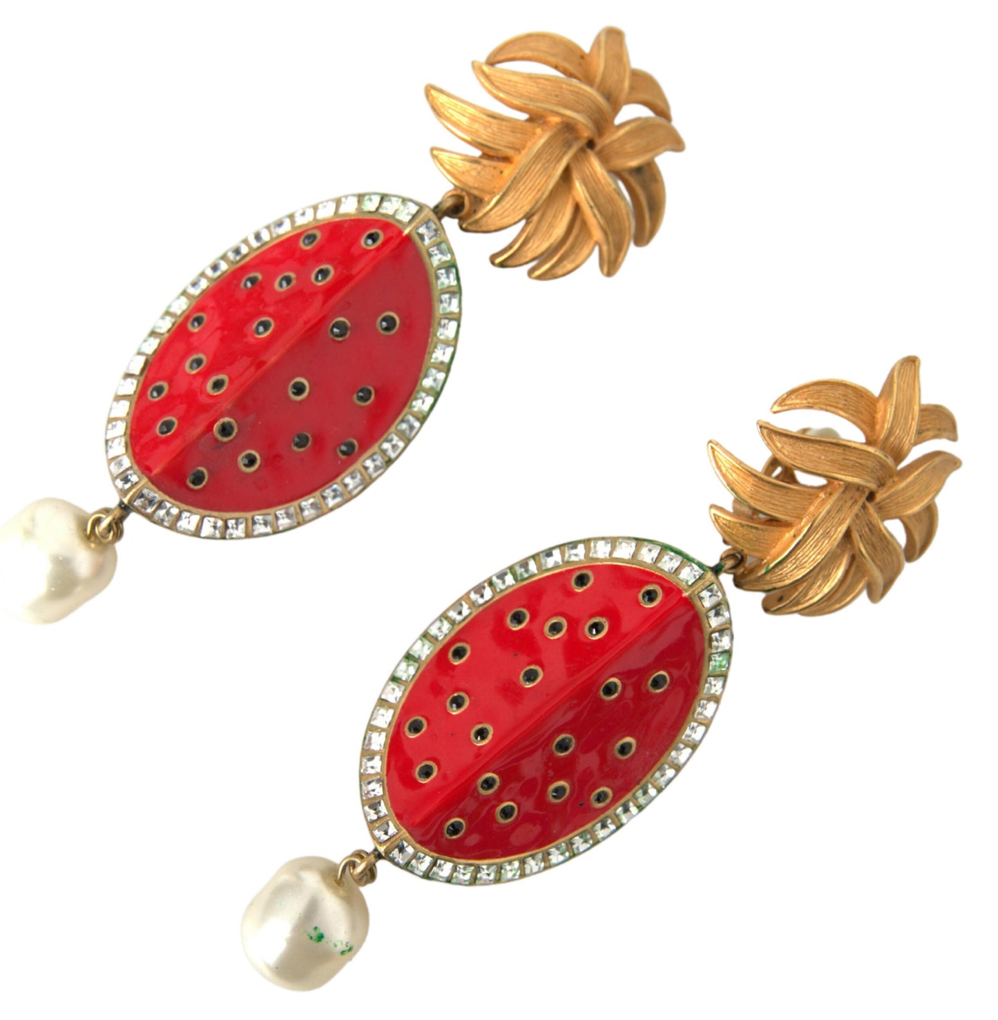 Dolce & Gabbana Radiant Red Watermelon Clip-On Earrings Dolce & Gabbana