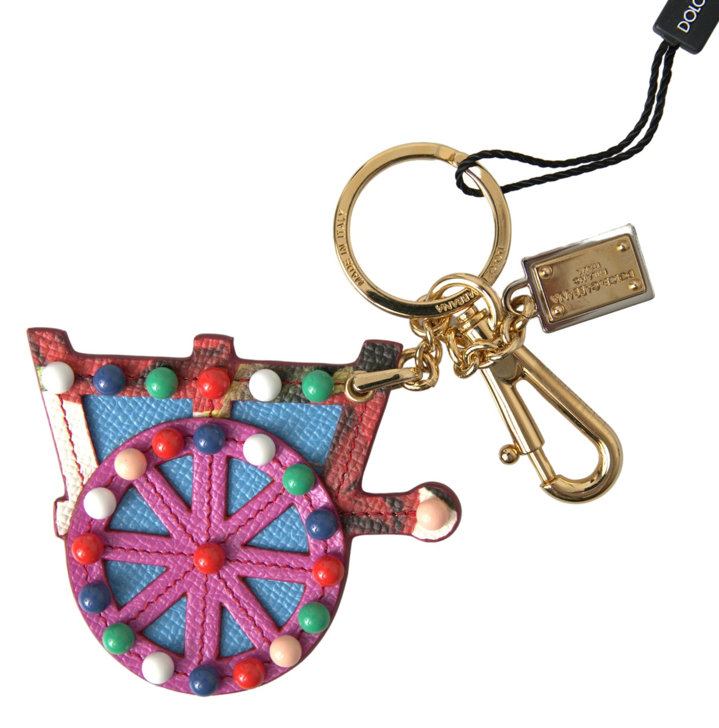 Dolce & Gabbana Elegant Multicolor Keychain with Gold Accents Dolce & Gabbana