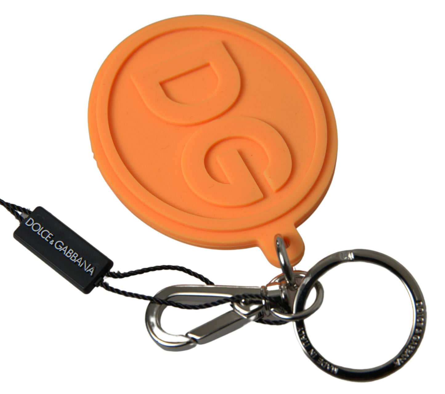 Dolce & Gabbana Chic Orange & Gold Keychain Accessory Dolce & Gabbana