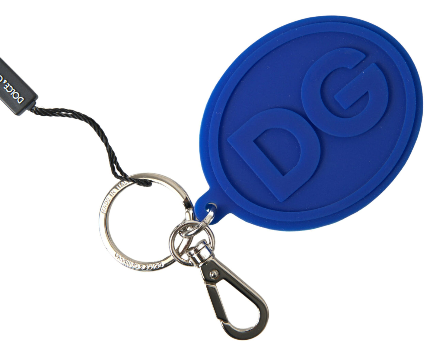 Dolce & Gabbana Chic Brass and Rubber Logo Keychain Dolce & Gabbana