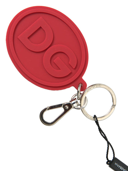 Dolce & Gabbana Chic Red Rubber and Brass Designer Keychain Dolce & Gabbana