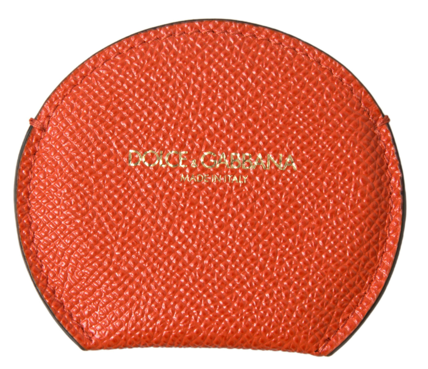 Dolce & Gabbana Elegant Orange Calfskin Mirror Holder Dolce & Gabbana