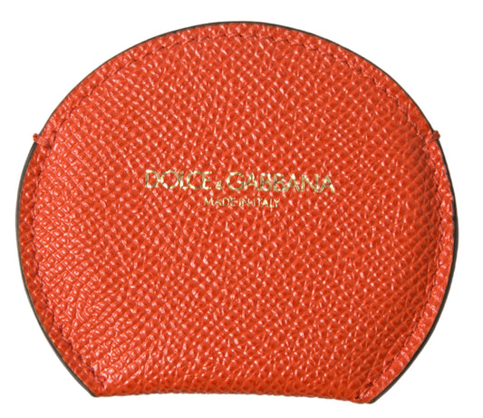 Dolce & Gabbana Elegant Orange Calfskin Mirror Holder Dolce & Gabbana