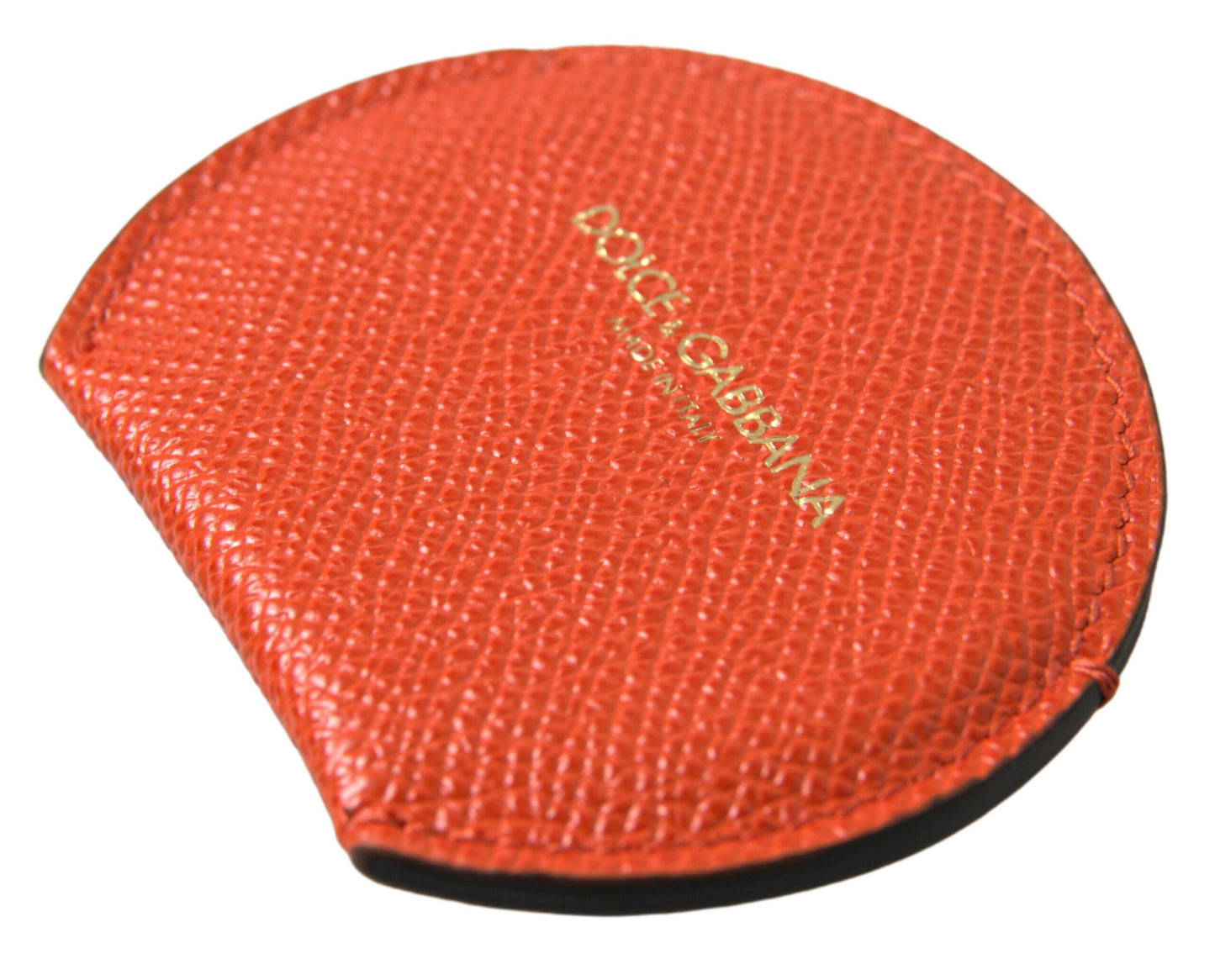 Dolce & Gabbana Elegant Orange Calfskin Mirror Holder Dolce & Gabbana