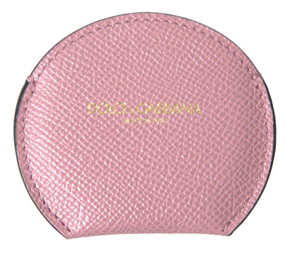 Dolce & Gabbana Elegant Pink Leather Hand Mirror Holder Dolce & Gabbana