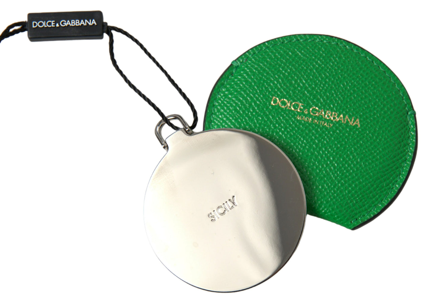 Dolce & Gabbana Elegant Calfskin Leather Mirror Holder Dolce & Gabbana