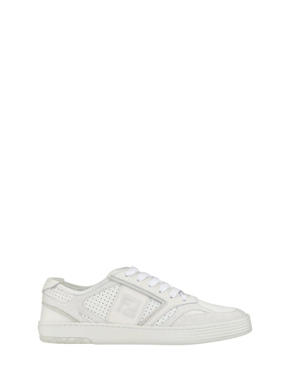 Fendi Elegant Low Top Calfskin Sneakers in White Fendi