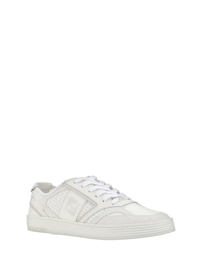 Fendi Elegant Low Top Calfskin Sneakers in White Fendi