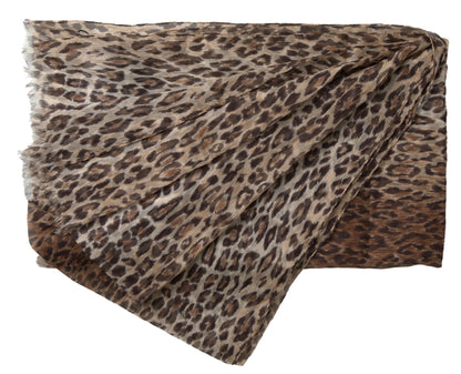 Dolce & Gabbana Elegant Silk Neck Wrap Scarf in Luxurious Brown Dolce & Gabbana