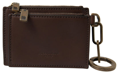 Dolce & Gabbana Elegant Brown Leather Coin Purse Wallet Dolce & Gabbana