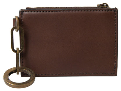 Dolce & Gabbana Elegant Brown Leather Coin Purse Wallet Dolce & Gabbana