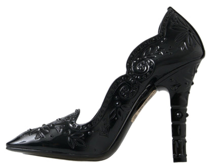 Dolce & Gabbana Elegant Black Crystal Cinderella Pumps Dolce & Gabbana