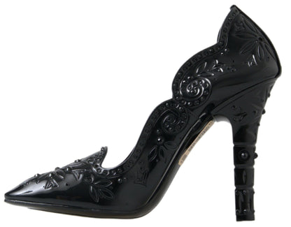 Dolce & Gabbana Elegant Black Crystal Cinderella Pumps Dolce & Gabbana