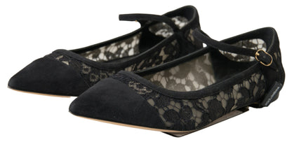 Dolce & Gabbana Elegant Black Lace Flats Dolce & Gabbana