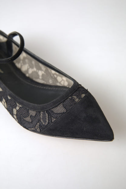 Dolce & Gabbana Elegant Black Lace Flats Dolce & Gabbana