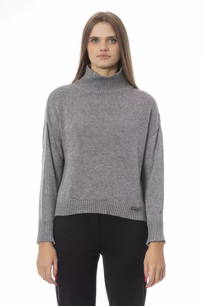 Baldinini Trend Gray Wool Women Sweater Baldinini Trend