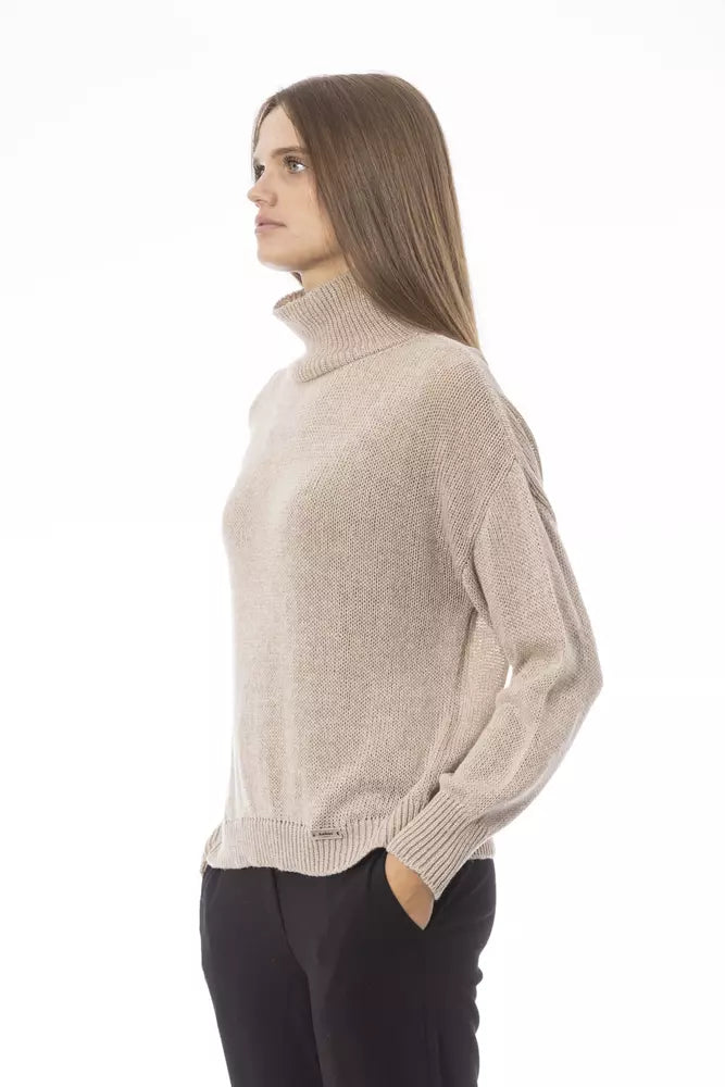 Baldinini Trend Beige Wool Women Sweater Baldinini Trend