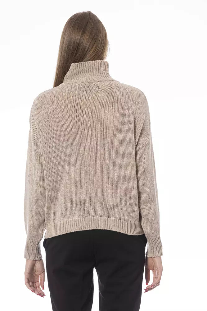 Baldinini Trend Beige Wool Women Sweater Baldinini Trend