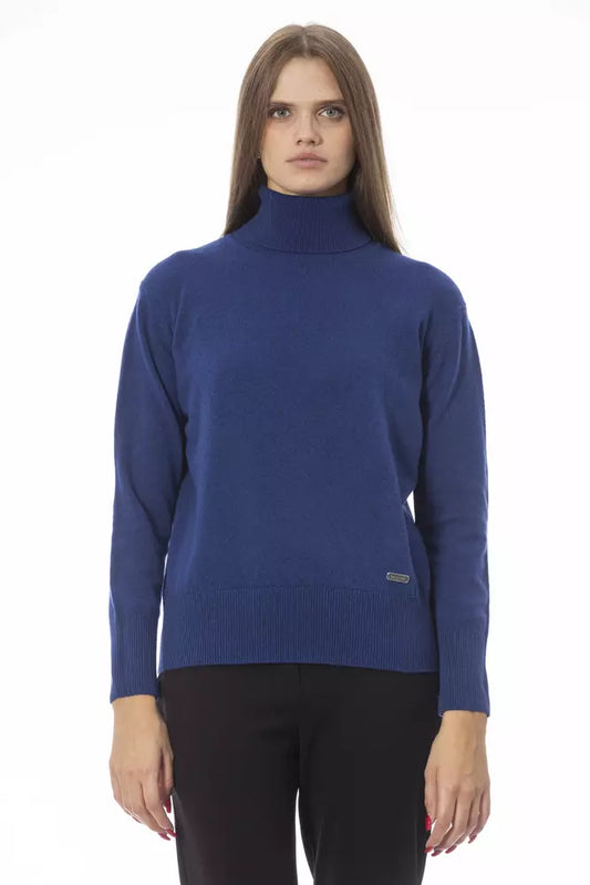 Baldinini Trend Blue Wool Women Sweater Baldinini Trend