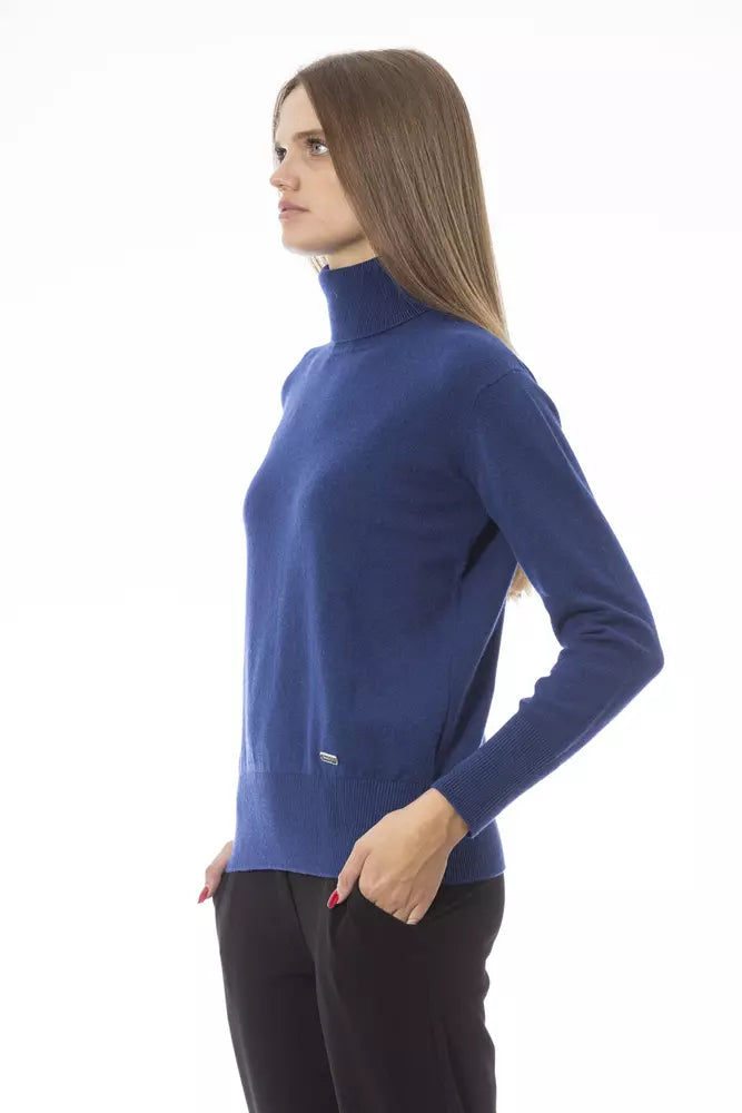 Baldinini Trend Blue Wool Women Sweater Baldinini Trend