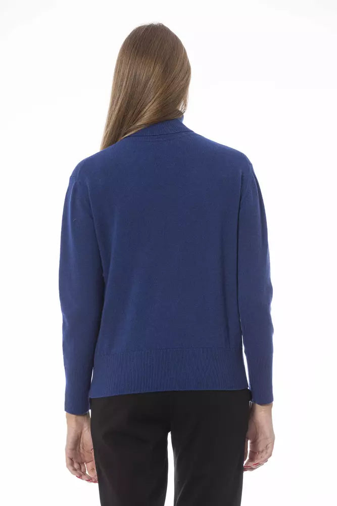 Baldinini Trend Blue Wool Women Sweater Baldinini Trend