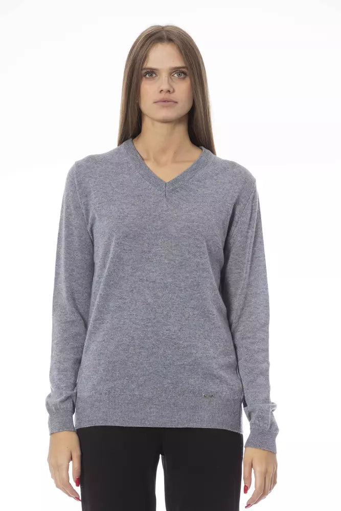 Baldinini Trend Gray Wool Women Sweater Baldinini Trend