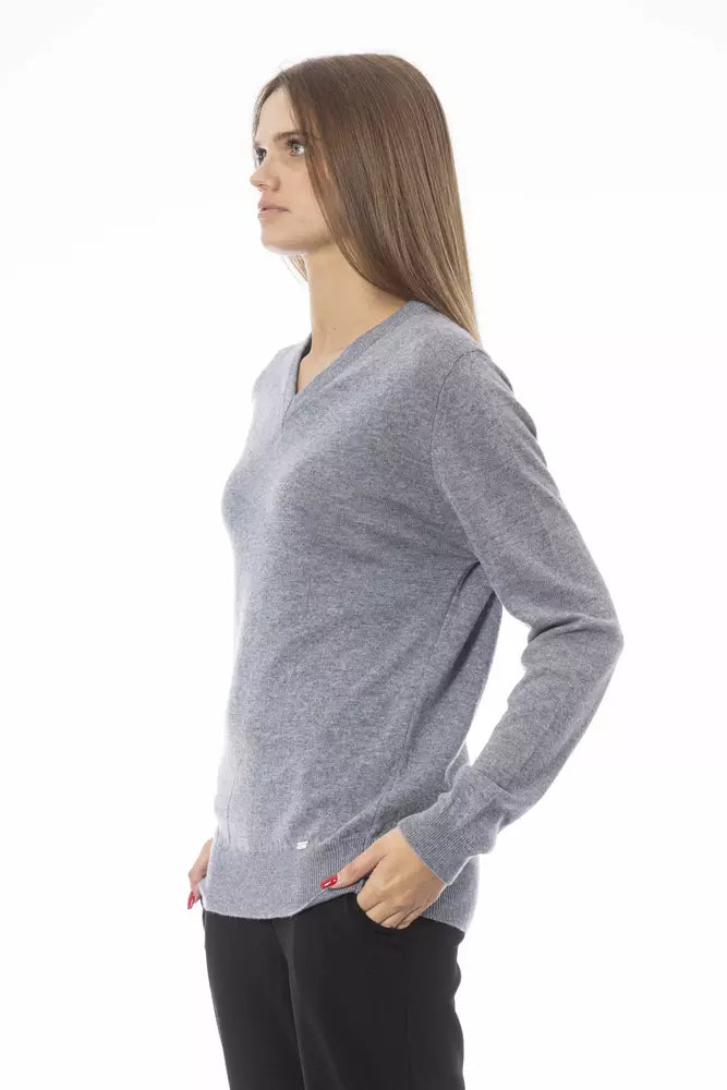 Baldinini Trend Gray Wool Women Sweater Baldinini Trend