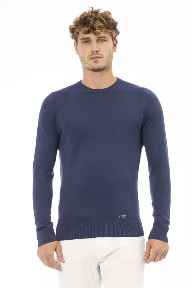 Baldinini Trend Blue Modal Men Sweater Baldinini Trend