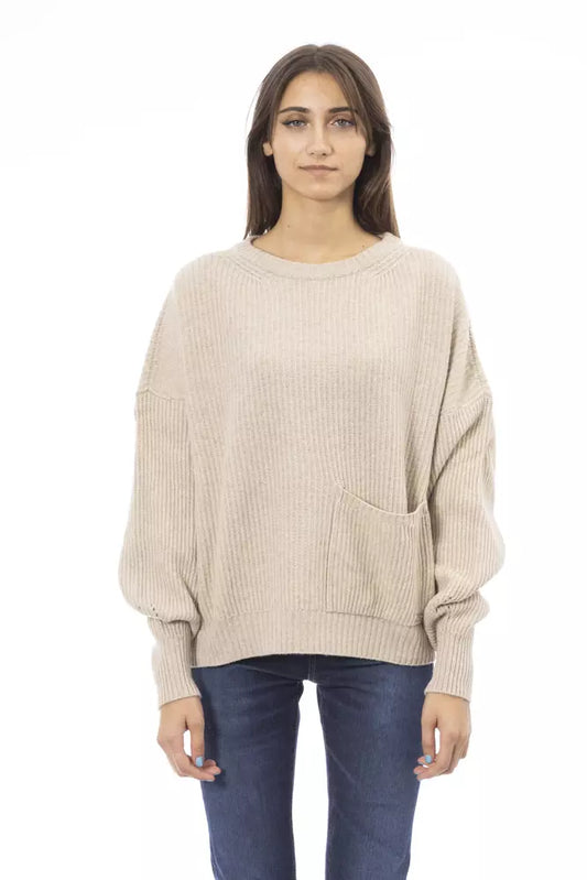 Baldinini Trend Beige Wool Women Sweater Baldinini Trend