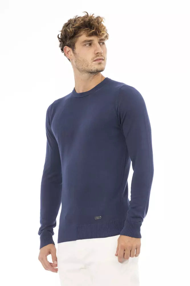 Baldinini Trend Blue Modal Men Sweater Baldinini Trend