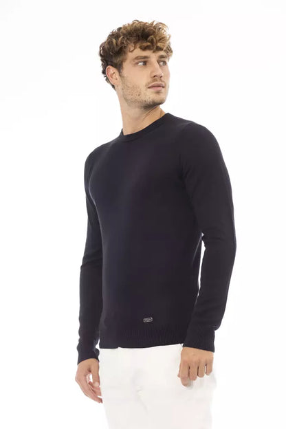 Baldinini Trend Blue Modal Men Sweater Baldinini Trend