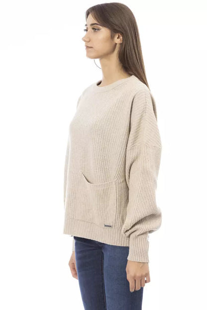 Baldinini Trend Beige Wool Women Sweater Baldinini Trend