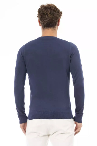 Baldinini Trend Blue Modal Men Sweater Baldinini Trend