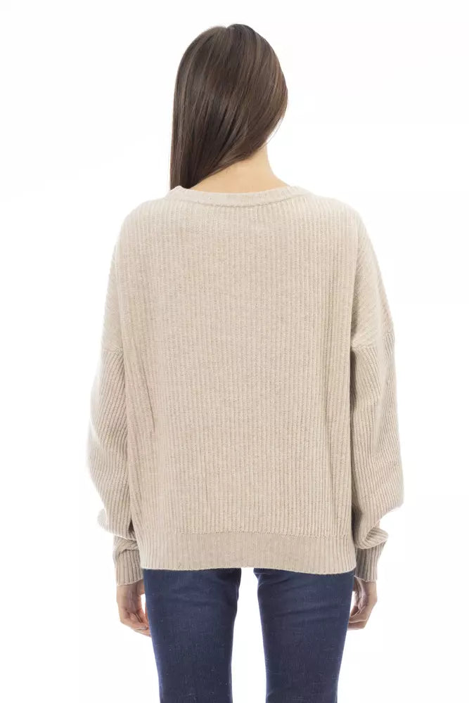 Baldinini Trend Beige Wool Women Sweater Baldinini Trend