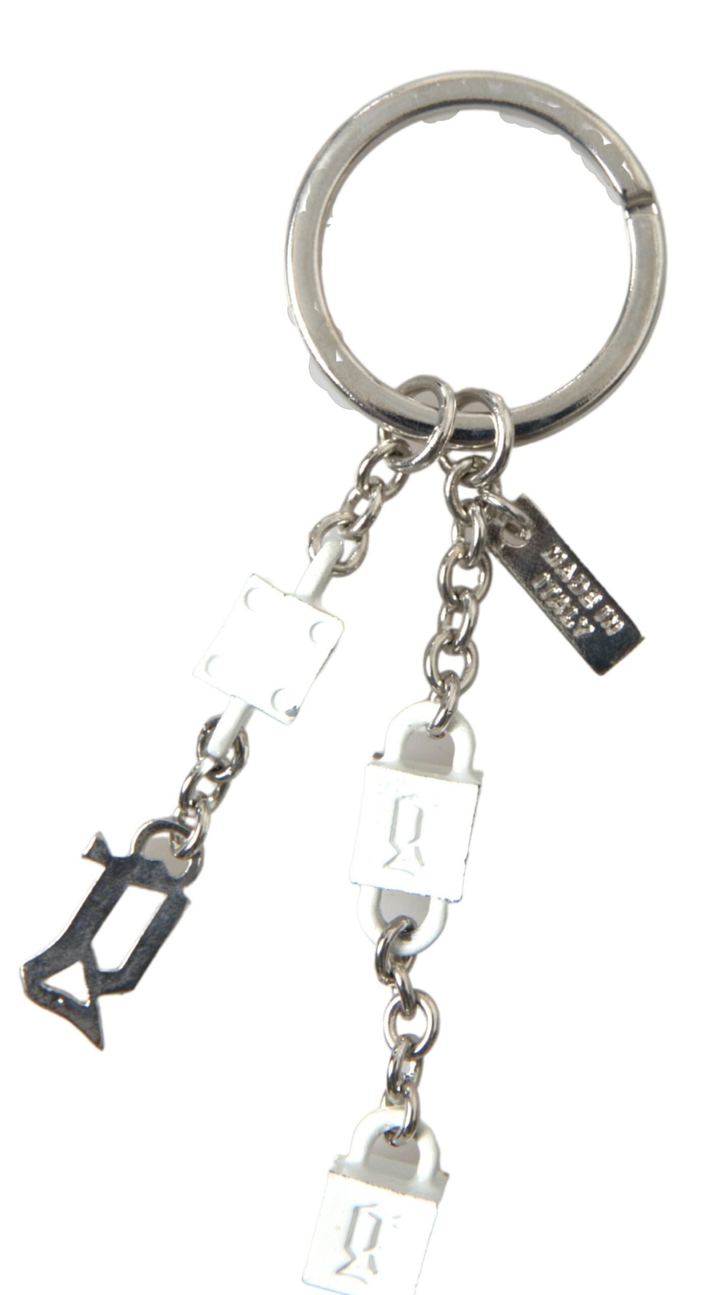 Dolce & Gabbana Silver Brass Logo Charm Keychain Dolce & Gabbana