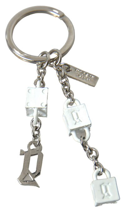 Dolce & Gabbana Silver Brass Logo Charm Keychain Dolce & Gabbana