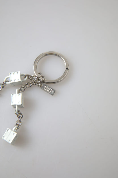 Dolce & Gabbana Silver Brass Logo Charm Keychain Dolce & Gabbana